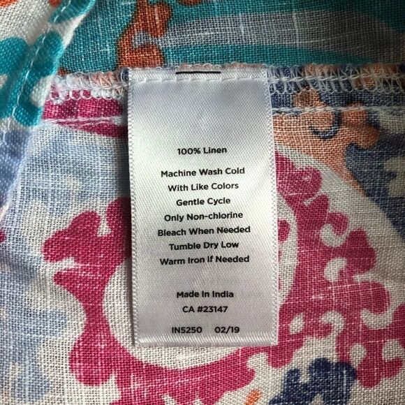 Talbots 100% Linen Floral Blouse - Picture 8 of 8